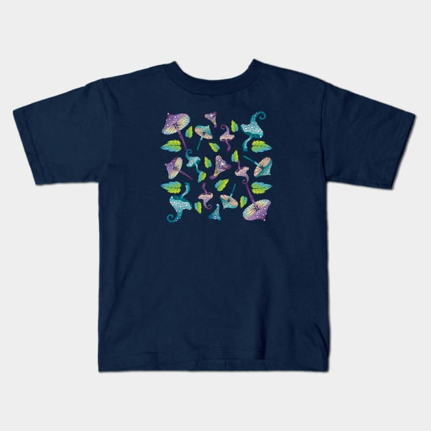 Magic fairy green mushrooms Kids T-Shirt by annaazart
